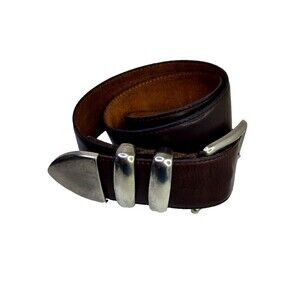 The Ritz Accessories Collection Wide Brown Belt Leather Men's Size 27" - 31"